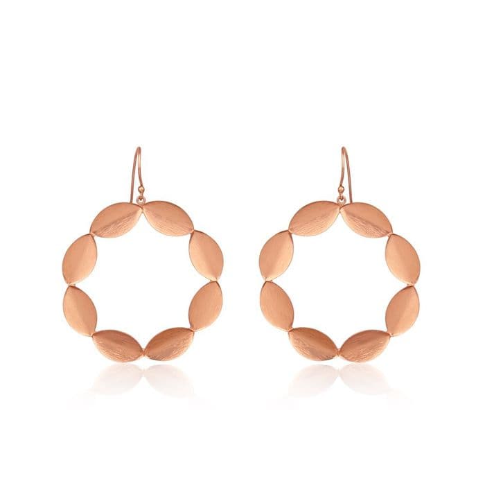 Hammered Rose Gold Leaf Earrings