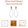 Hammered Rose Gold Silver Plated  Leaf Earrings
