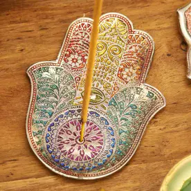 Hamsa Hand Incense Holder - Metallic Rainbow