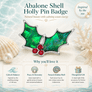 Holly Christmas Lapel Pin Badge