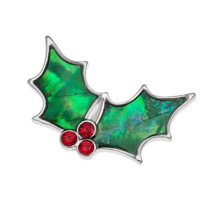 Holly Christmas Lapel Pin Badge