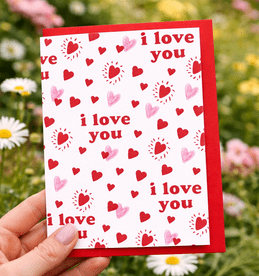 I Love You Greeting Card - Valentines / Anniversary / Friendship (Hand Illustrated)
