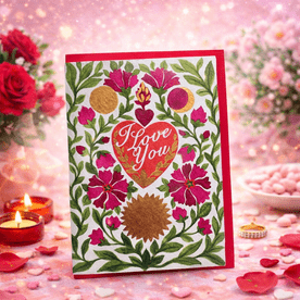 I Love You Greeting Card - Valentines / Anniversary (Hand Illustrated)