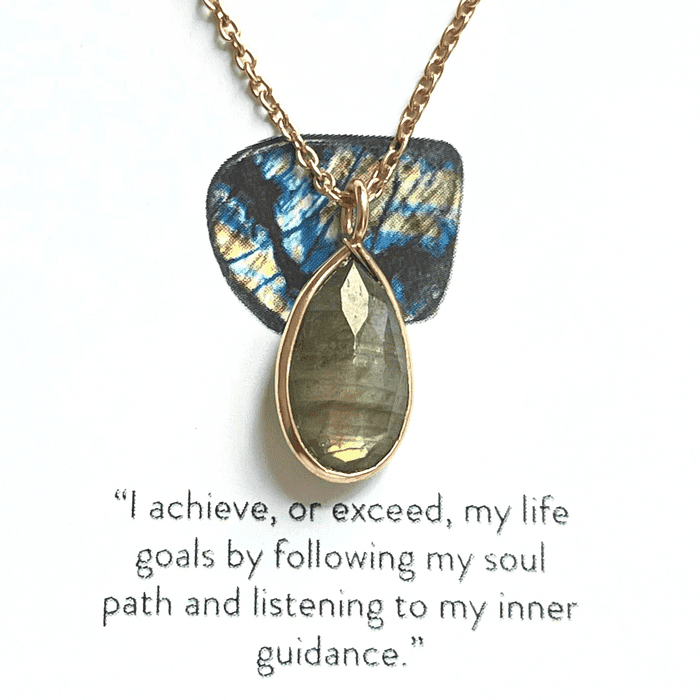 Labradorite Sterling Silver Teardrop Necklace