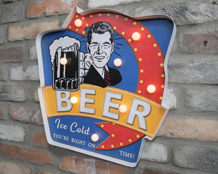 Light Up Ice Cold Beer Sign LED