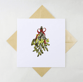 Mistletoe Christmas Greeting Card