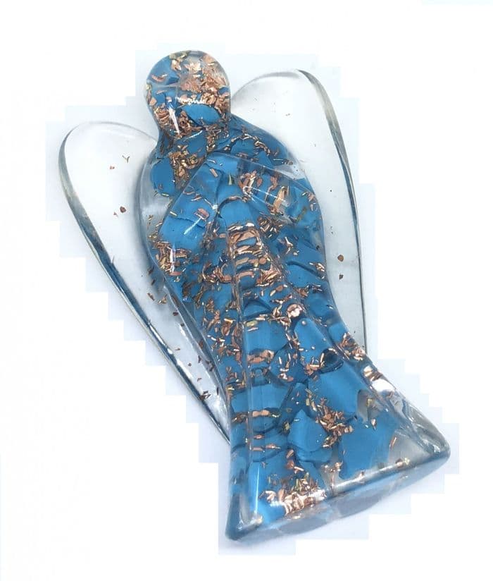Natural Turquoise Orgonite Guardian Angel (Large, 3inch)