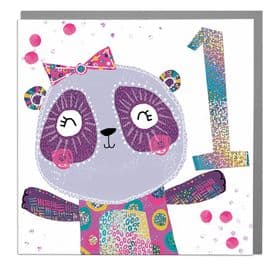Panda 1st Birthday Card By Lola Design - Boy or Girl
