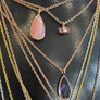 Pink Opal Sterling Silver Teardrop Necklace