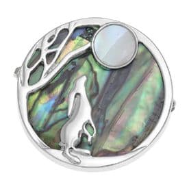 Rabbit & Moon Brooch Pin