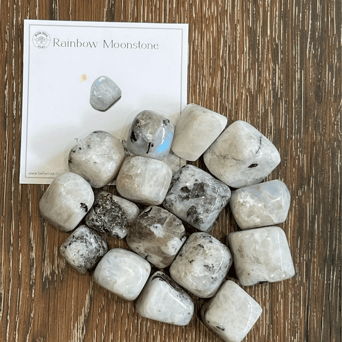 Rainbow Moonstone Crystal - Single Polished Tumblestone
