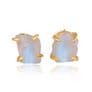 Raw Rainbow Moonstone Earrings (Libra / October Birthstone)