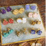 Raw Rainbow Moonstone Earrings (Libra / October Birthstone)