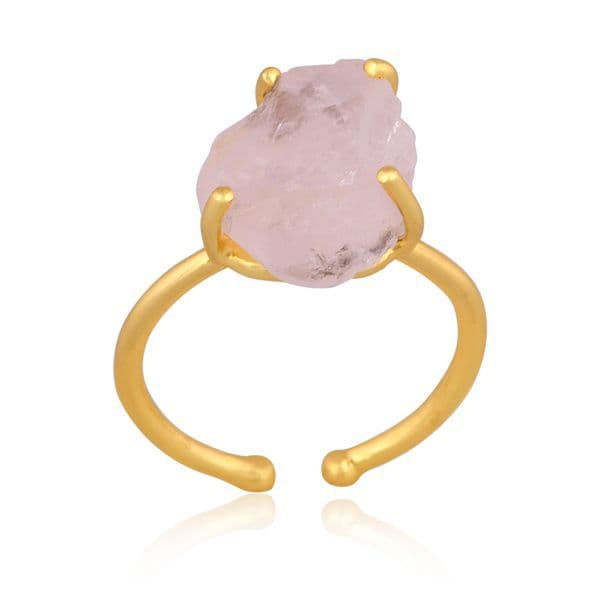 Raw Rose Quartz Ring (Cancer / July Birthstone)