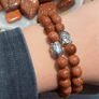 Red Goldstone 8mm Buddha Bead Bracelet