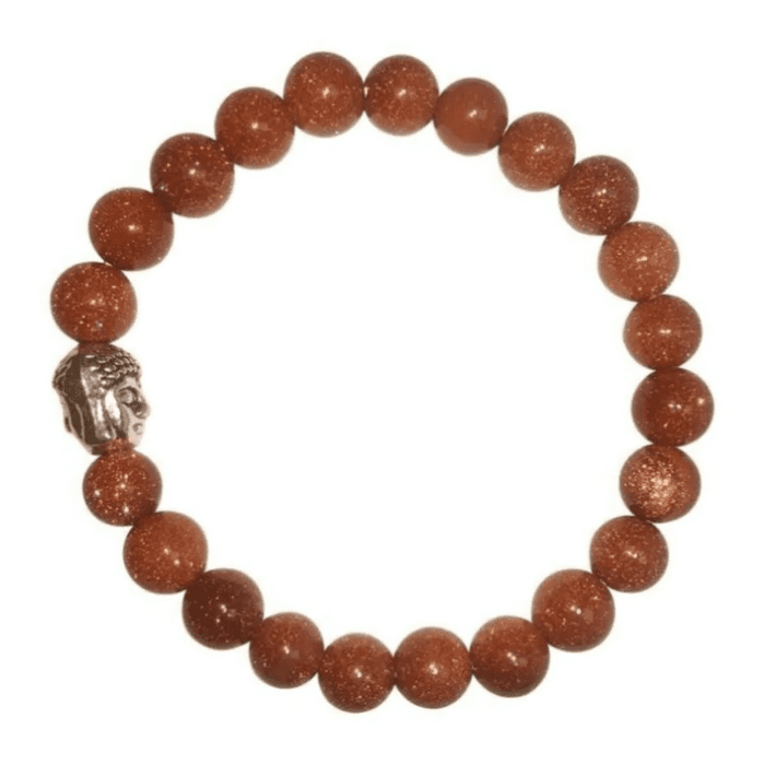 Red Goldstone 8mm Buddha Bead Bracelet