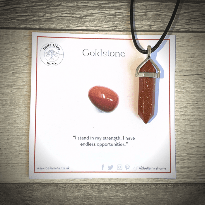 Red Goldstone Hexagon 6-Point Pendant Necklace