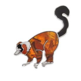 Red Lemur (Monkey) Lapel Pin Badge
