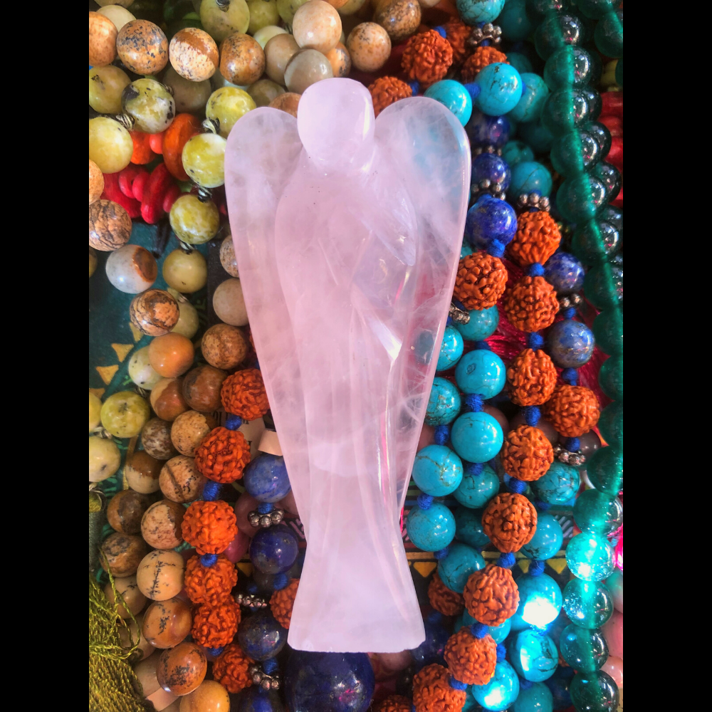 Rose Quartz Guardian Angel (Large 3inch)