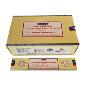 Satya California White Sage Incense (15grams, Pack of 12 incense sticks)