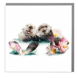 Sea Otters Art Card by Lola Designs