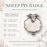 Sheep Lapel Pin Badge - Mother of Pearl