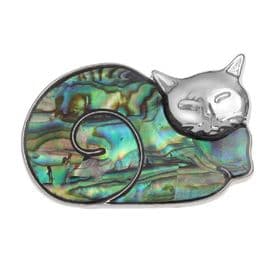 Sleeping Cat Brooch Pin