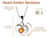 Sterling Silver Amber Dainty Heart Necklace