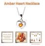 Sterling Silver Amber Dainty Heart Necklace