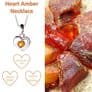 Sterling Silver Amber Dainty Heart Necklace