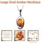 Sterling Silver Amber Large Cabochon Necklace