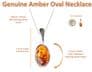 Sterling Silver Amber Oval Cabochon Necklace