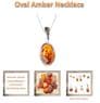 Sterling Silver Amber Oval Cabochon Necklace
