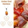 Sterling Silver Amber Oval Cabochon Necklace