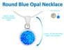 Sterling Silver Blue Opal Round Necklace