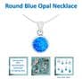 Sterling Silver Blue Opal Round Necklace