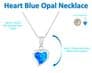 Sterling Silver Blue Opal Stylised Heart Necklace