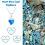 Sterling Silver Blue Opal Stylised Heart Necklace