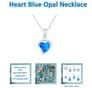 Sterling Silver Blue Opal Stylised Heart Necklace