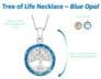 Sterling Silver Blue Opal Tree of Life Necklace