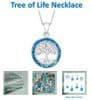 Sterling Silver Blue Opal Tree of Life Necklace