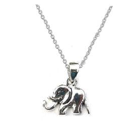 Sterling Silver Captivating 3D Elephant Necklace
