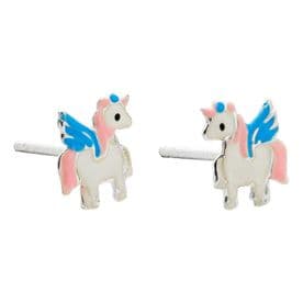 Sterling Silver Dainty Unicorn Earrings for Kids