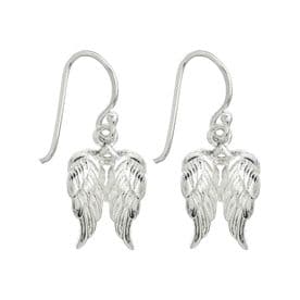 Sterling Silver Dual Angel Wings Earrings