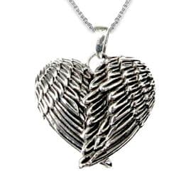 Sterling Silver Dual Angel Wings Necklace