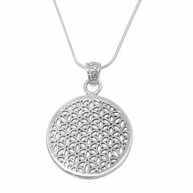 Sterling Silver Flower of Life Necklace - Large