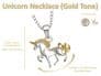 Sterling Silver Gold Plated Unicorn Necklace
