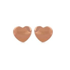 Sterling Silver Large Heart Studs (14k Rose Gold Plated)