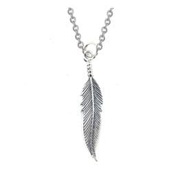 Sterling Silver 'Memories' Feather Necklace