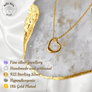 Sterling Silver Open Heart Necklace (Gold Plated)
